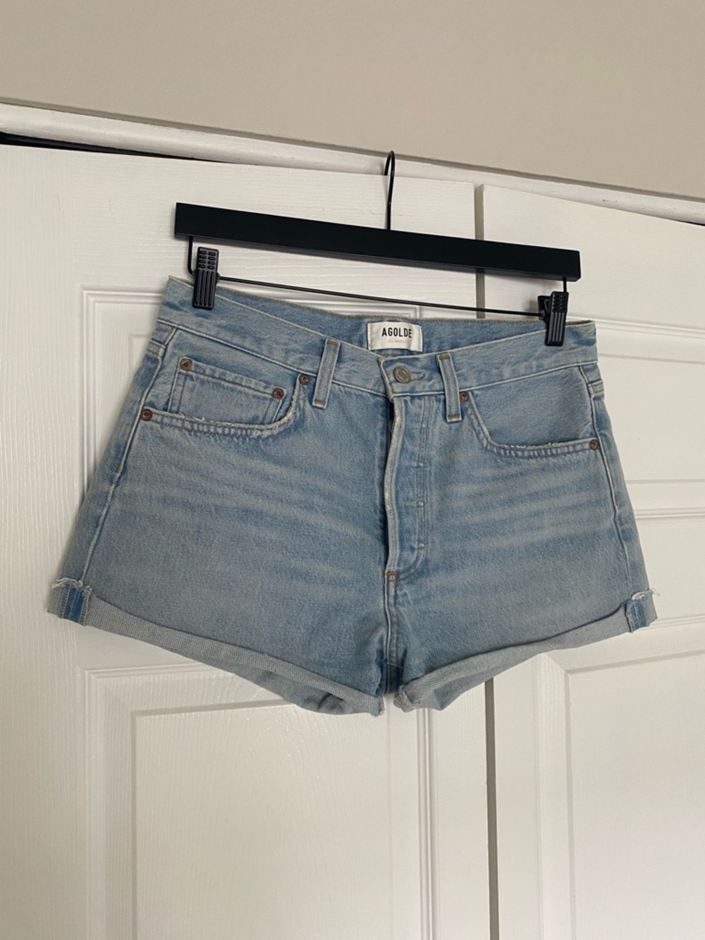 NWOT Agolde Parker Denim Shorts in Farewell